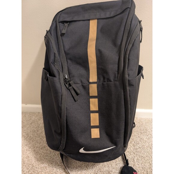 Nike Hoops Elite Pro Basketball Backpack - Black/Metallic Gold - Picture 8 of 9